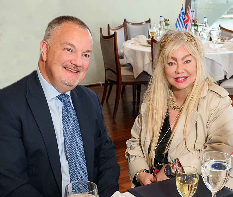 Matthew Lodge, British Ambassador to Greece and Charikleia G. Stouka Realtor®- Founder of ALMA Real Estate Hellas